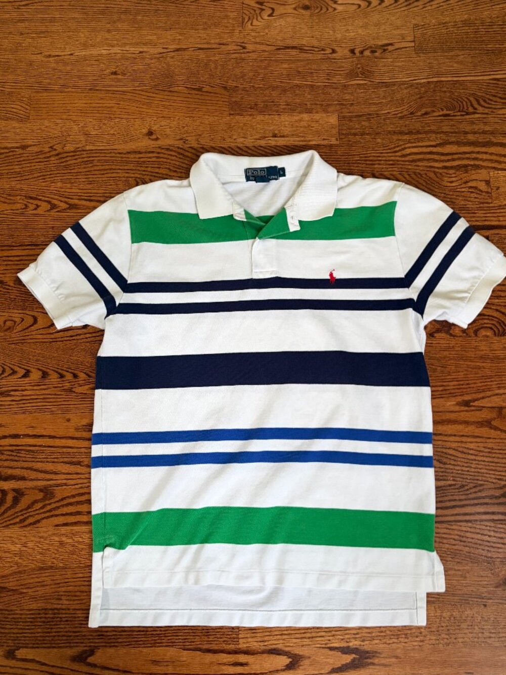Polo Ralph Lauren Short Sleeve Striped Rugby Polo Golf Shirt Mens Size Large